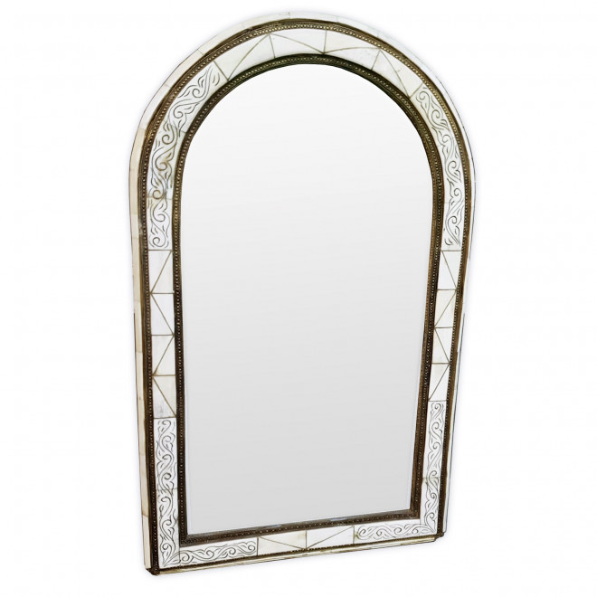 Marokkanischer Spiegel LOUDAYA weiß H85cm