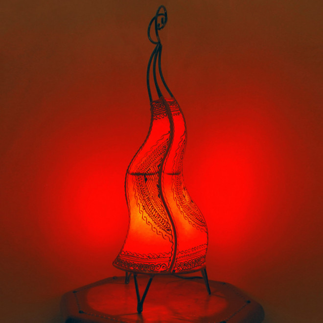 Marokkanische Hennalampe CHEVAL H60cm rot