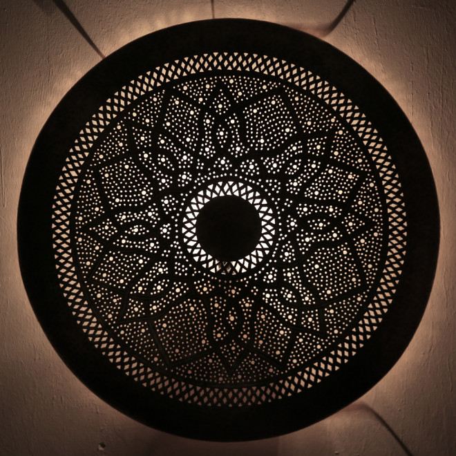 Orientalische Wandlampe Dora-Zwak-L aus Messing D60cm