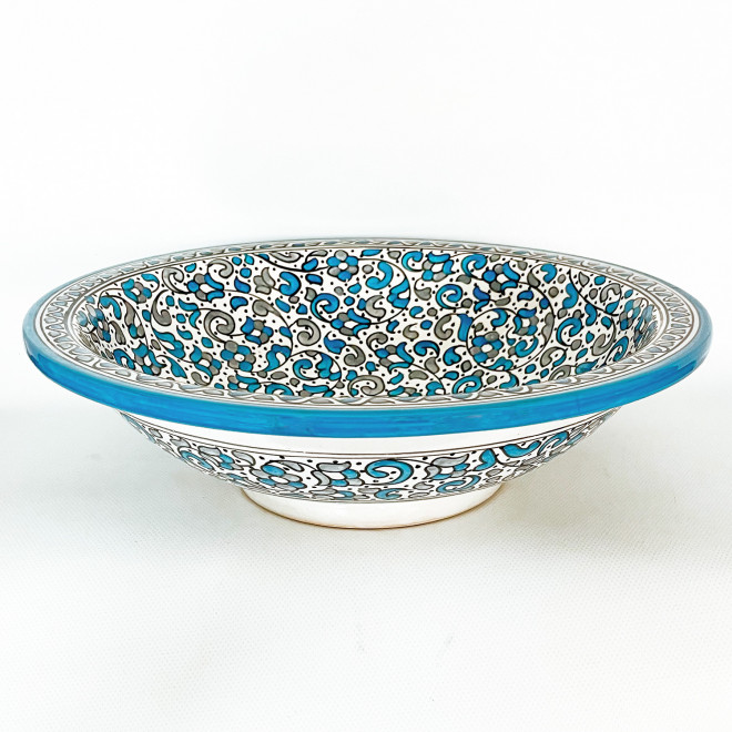 Marokkanisches handbemaltes Keramik-Waschbecken FES-IX D40cm