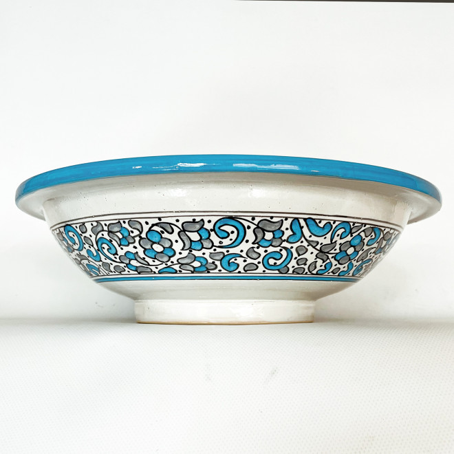 Marokkanisches handbemaltes Keramik-Waschbecken FES-IX D40cm