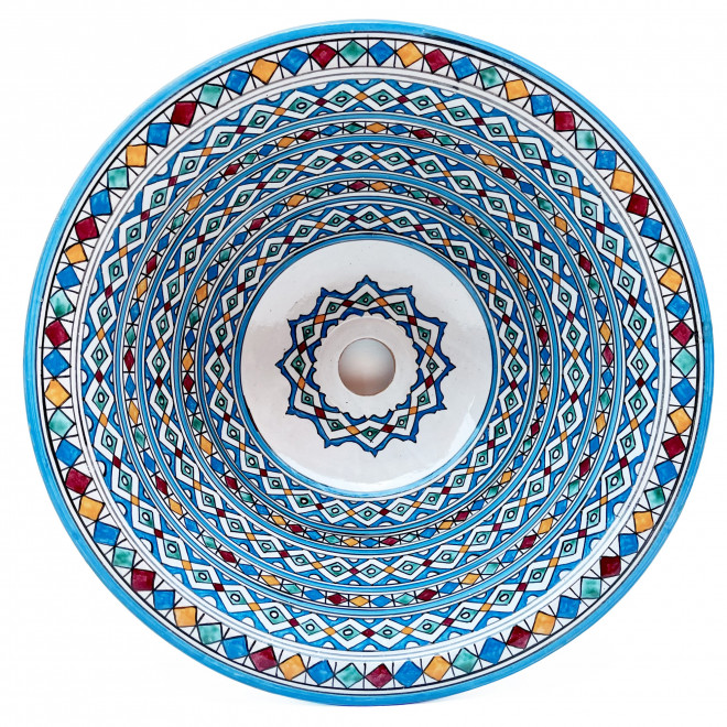 Bemaltes Keramik Handwaschbecken FES-MULTI-10 D40cm