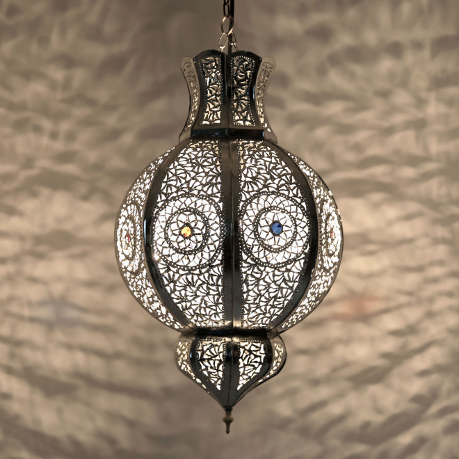 Marokkanische arabische Hängelampe MALIKA silber