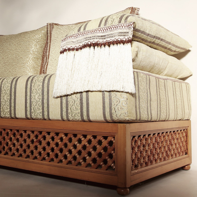 Orientalische Marokkanische Couch aus Massivholz "Farha"