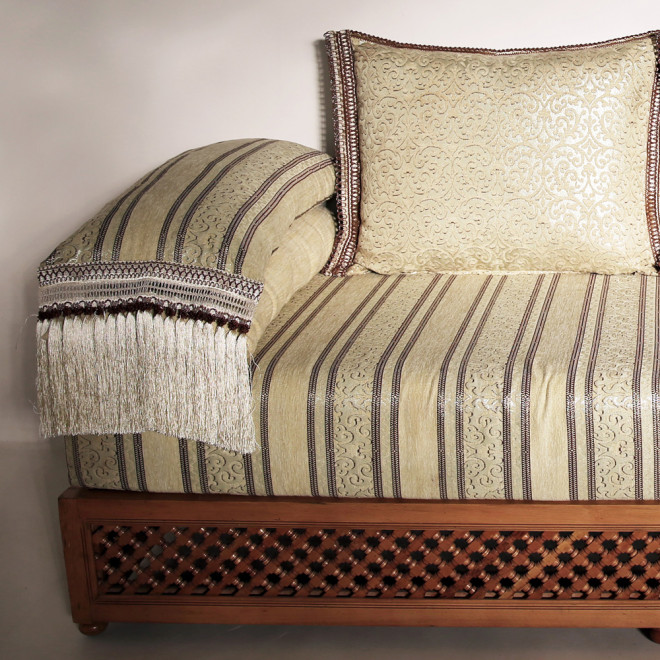 Orientalische Marokkanische Couch aus Massivholz "Farha"