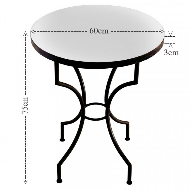 Marokkanischer Mosaiktisch FASSIA bordeaux D60cm
