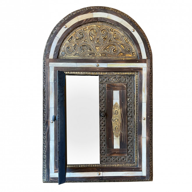 Orientalischer Türen - Spiegel IMSWAN H60cm aus Messing