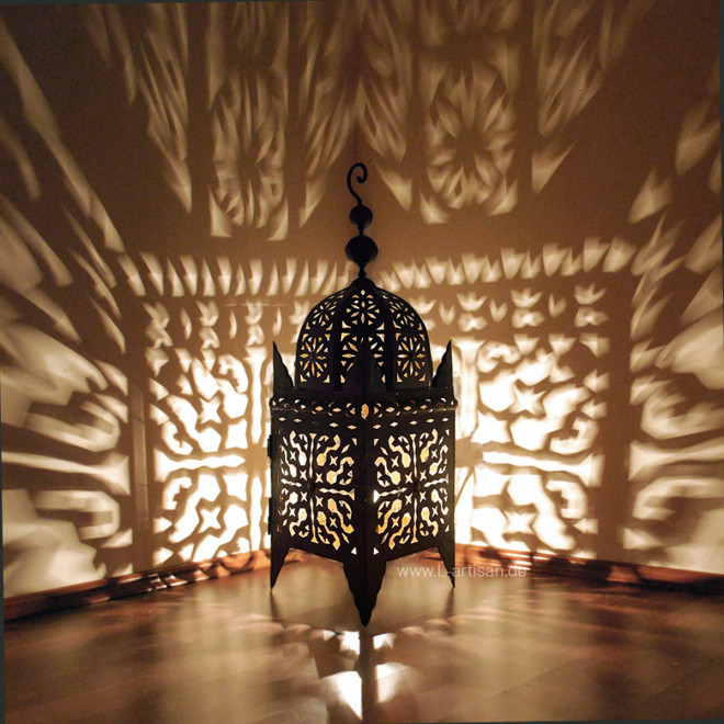 Orientalische Laterne aus Metall JAMA H65cm