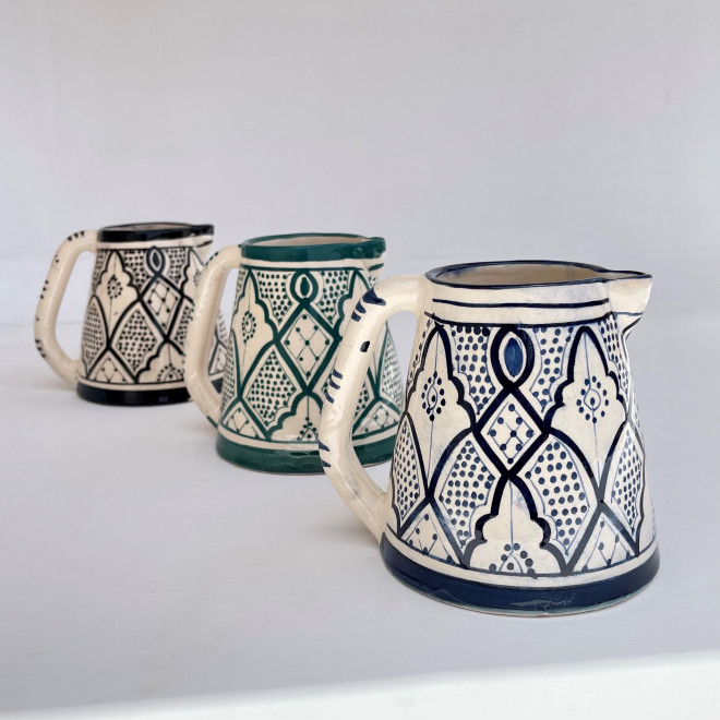 Handbemalte Keramik-Karaffe 500ml Grün