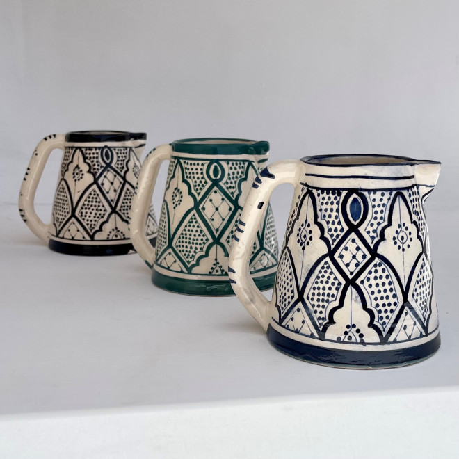 Handbemalte Keramik-Karaffe 500ml Grün