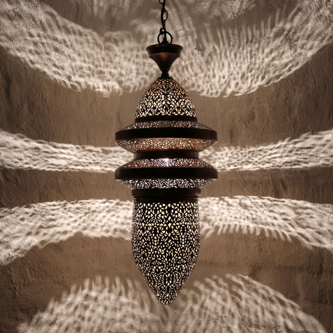 Orientalische Pendelleuchte aus Messing KARTAGA