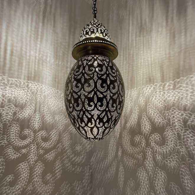 Marokkanische Messing- Pendelleuchte LIORA H70cm
