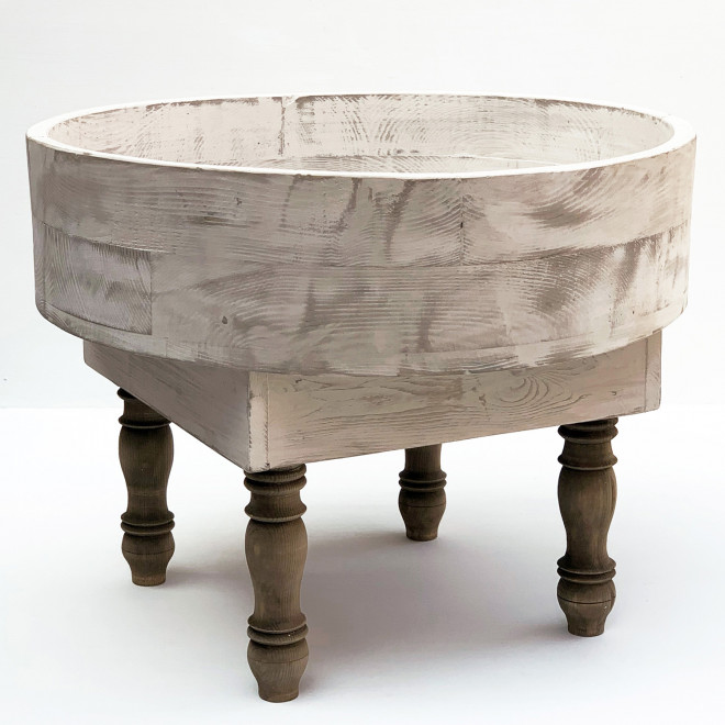 Runder marokkanischer Teetisch MIDA-BLANCA