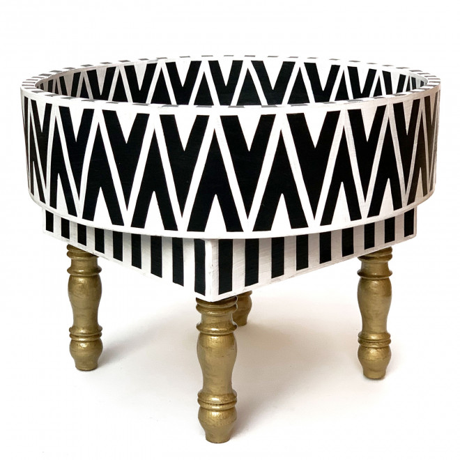 Marokkanischer Beistelltisch Holz rund JEFNA D50 cm