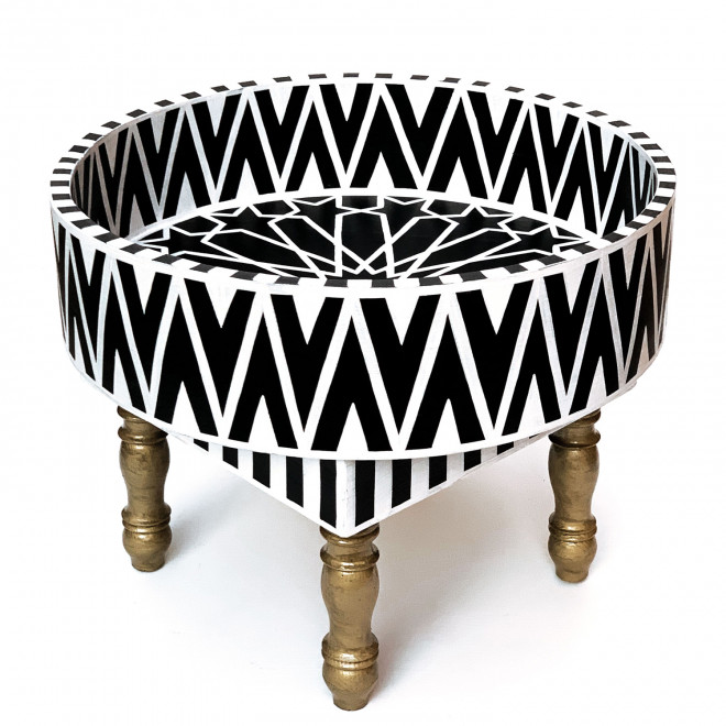 Marokkanischer Beistelltisch Holz rund JEFNA D50 cm