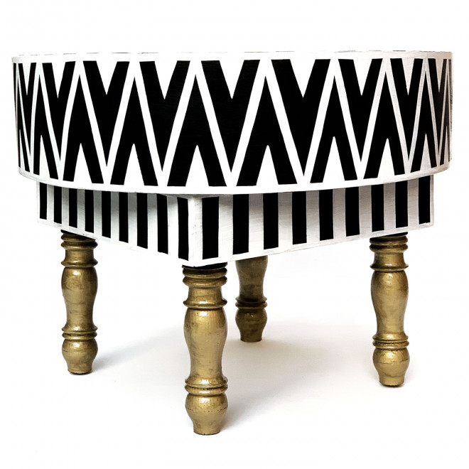 Marokkanischer Beistelltisch Holz rund JEFNA D50 cm