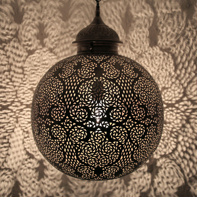 Marokkanische Messing - Kugellampe NAJAT D40cm