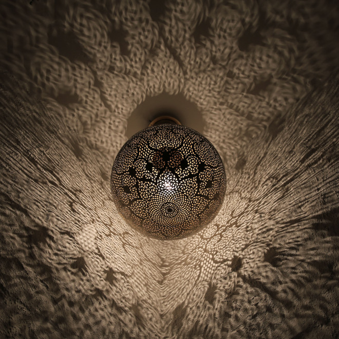 Marokkanische Messing - Kugellampe NAJAT D40cm