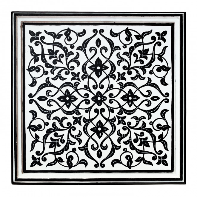 Orientalischer Handbemalter Beistelltisch BAHTA schwarz/Weiß