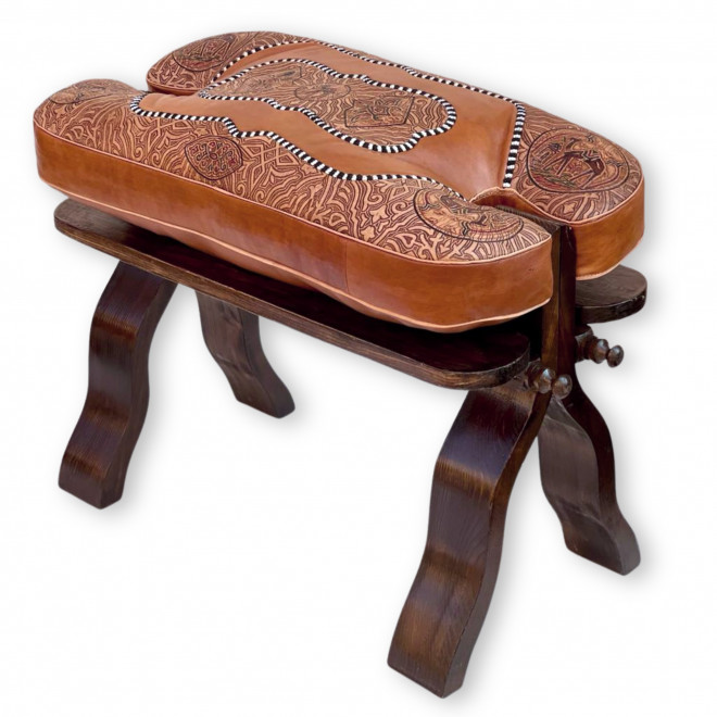 Arabischer Sitzhocker RABATI-TARAZ Cognac