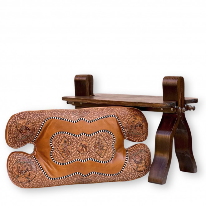 Arabischer Sitzhocker RABATI-TARAZ Cognac