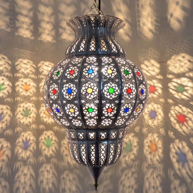 Orientalische Deckenleuchte "Rania" Silber