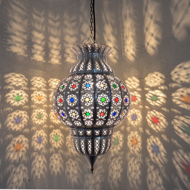 Orientalische Deckenleuchte "Rania" Silber