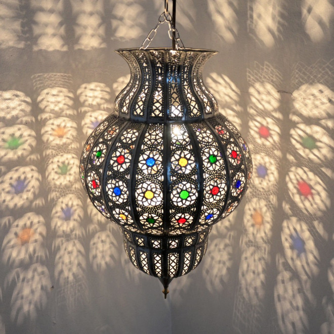 Orientalische Deckenleuchte "Rania" Silber