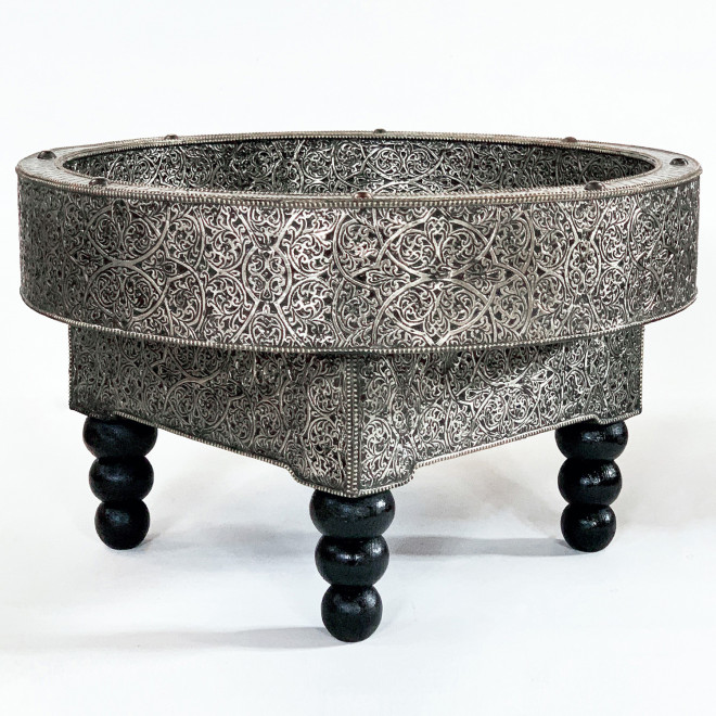 Runder Marokkanischer Tisch Silber SYNIA