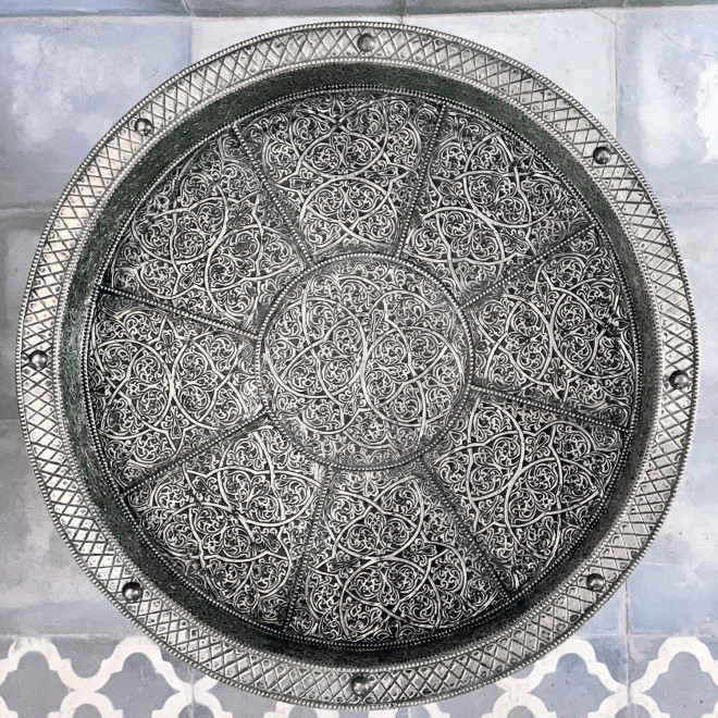 Runder Marokkanischer Tisch Silber SYNIA