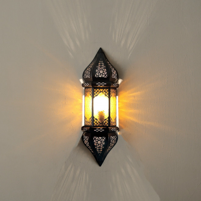 Glas-Wandleuchte orientalisch SULTANIA Amber