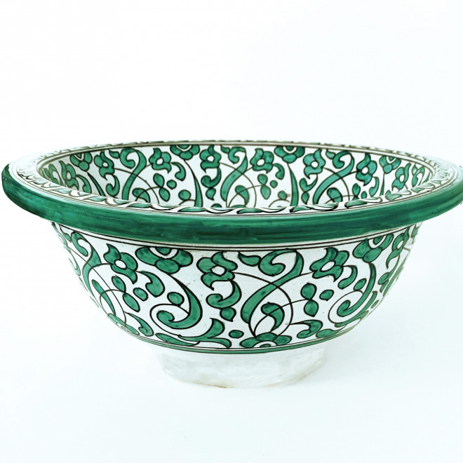 Mediterran handbemalte Waschschüssel TGW-II