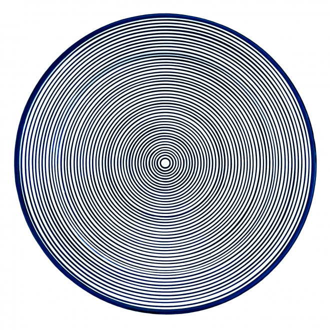 Marokkanische handbemalte Keramikschale Ø40 cm Blau/Weiß