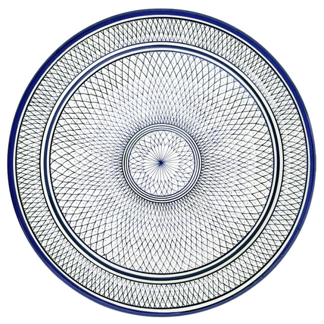 Marokkanische handbemalte Keramikschale Ø40cm blau