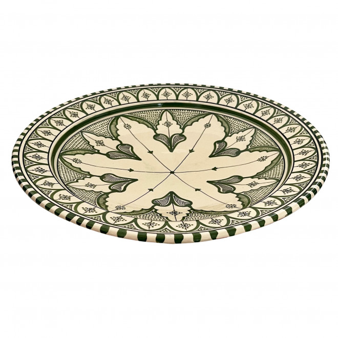 Marokkanische Handbemalte Schale olivgrün Ø40cm