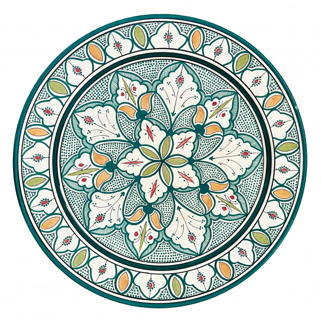 Große marokkanische Keramikschale Ø40 cm – gruen