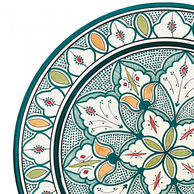 Große marokkanische Keramikschale Ø40 cm – gruen