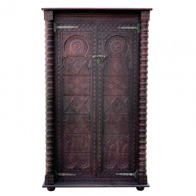 Marokkanischer Kleiderschrank Handgeschnitzt Cerdernholz TAHIR