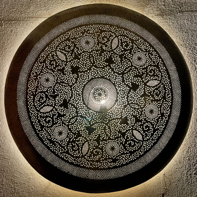 Marokkanische Wandleuchte aus Messing DORA-FES D100cm