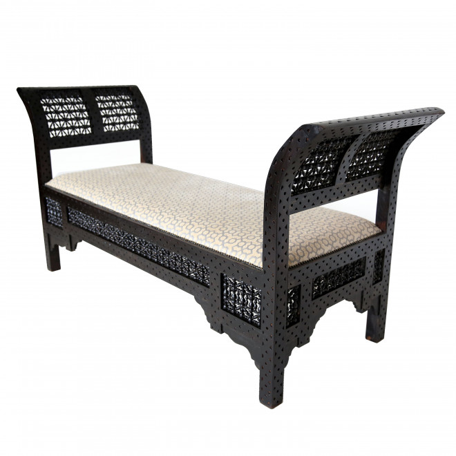 Orientalische Sitzbank AMALIA aus Marokko Massivholz