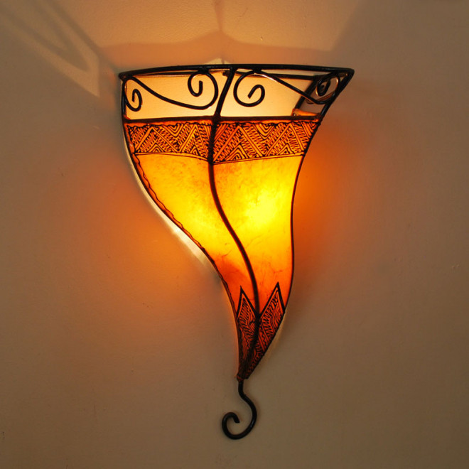 Wandlampe aus Leder AUTAR Orange
