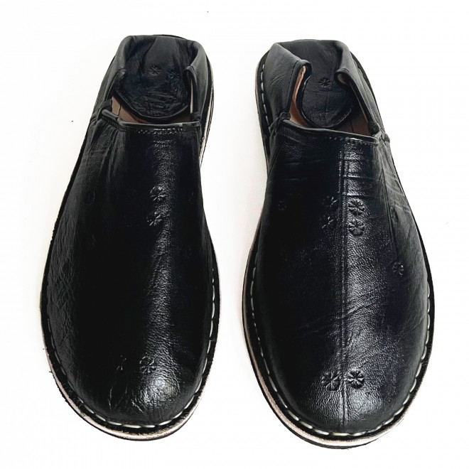 Marokkanische Lederschuhe Schwarz Marakkech