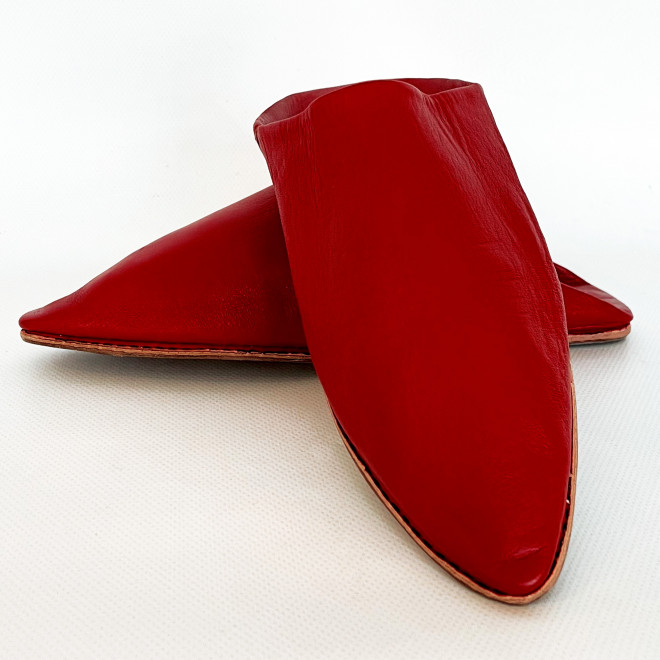 Marokkanische Spitz- Lederschuh FEZ rot