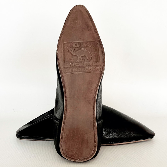 Marokkanische Leder Babouche FEZ schwarz