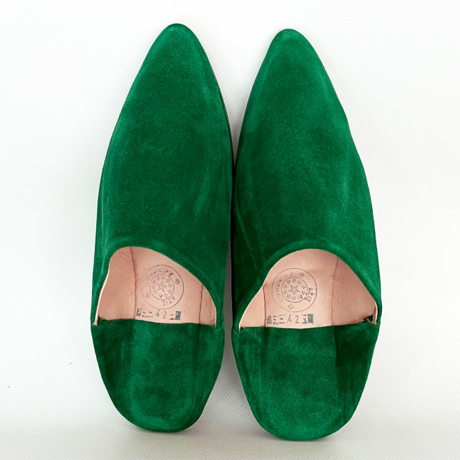 Marokkanische Wildleder Babouche gruen Gr. 38 - 40