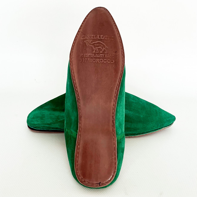 Marokkanische Wildleder Babouche gruen Gr. 38 - 40