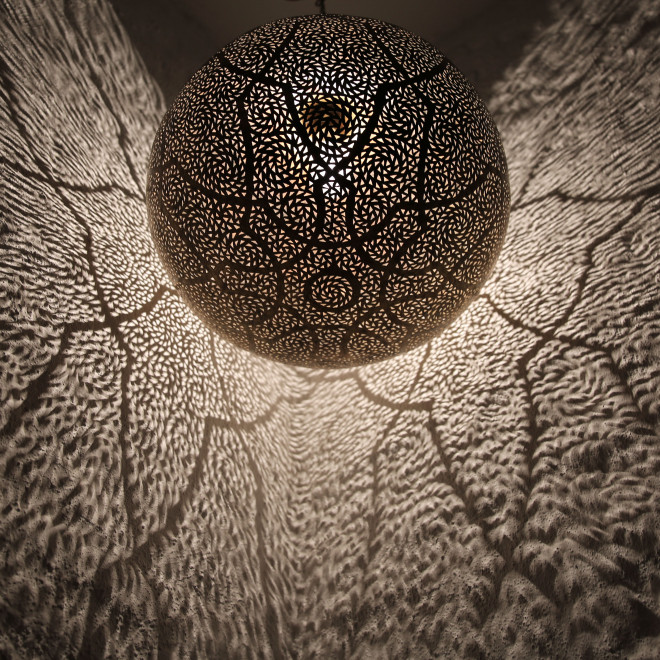 Orientalische messing Kugel-Lampe BERSCHA