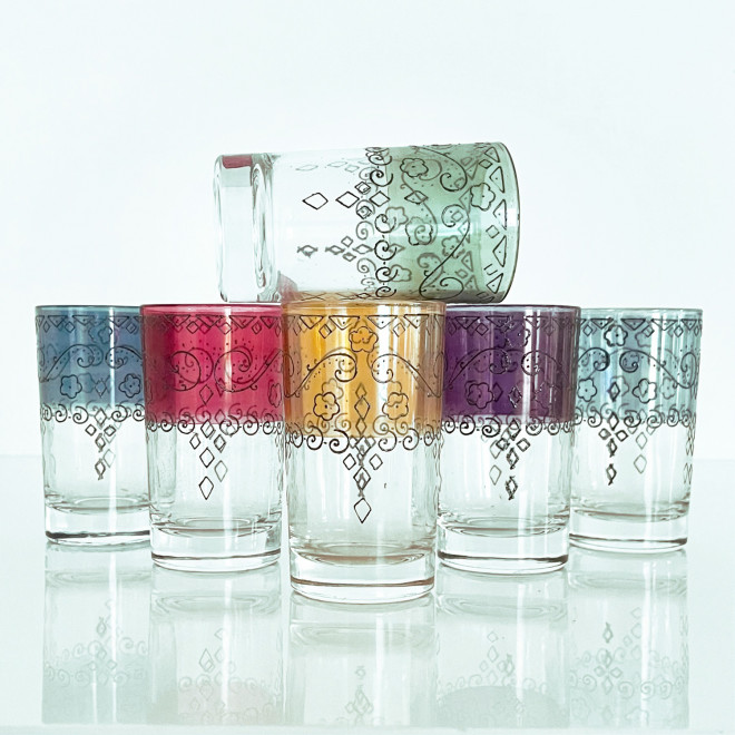 Große marokkanische Teegläser 6er-Pack CHAI-L3