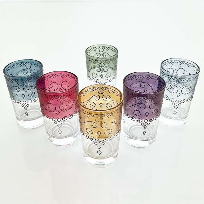 Große marokkanische Teegläser 6er-Pack CHAI-L3