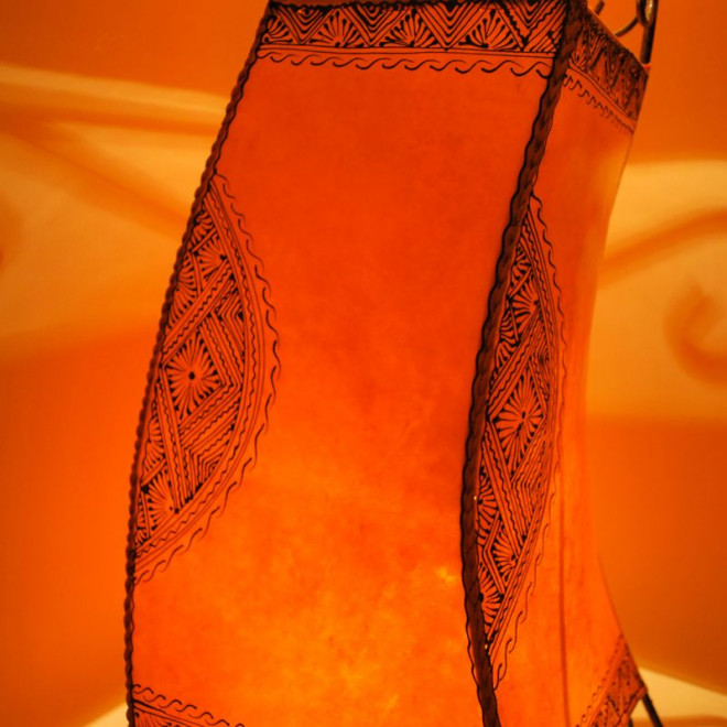 Bodenleuchte Henna-bemalt CHEVAL H125cm Orange